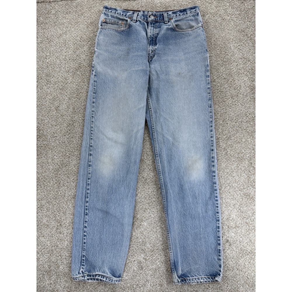 Vintage '01 Levi's 550 Relaxed Fit Jean Mens 34x34 Blue Light Wash Y2K Americana